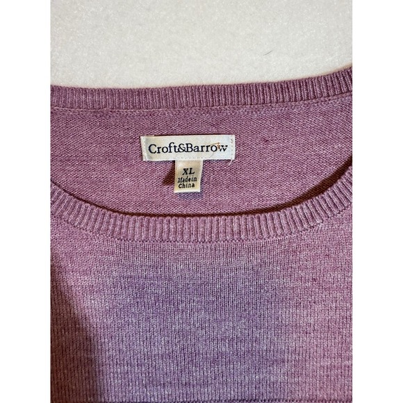 Croft & Barrow Womens XL Purple Long Sleeve Crew Neck Knit Top Sweater - Picture 3 of 3